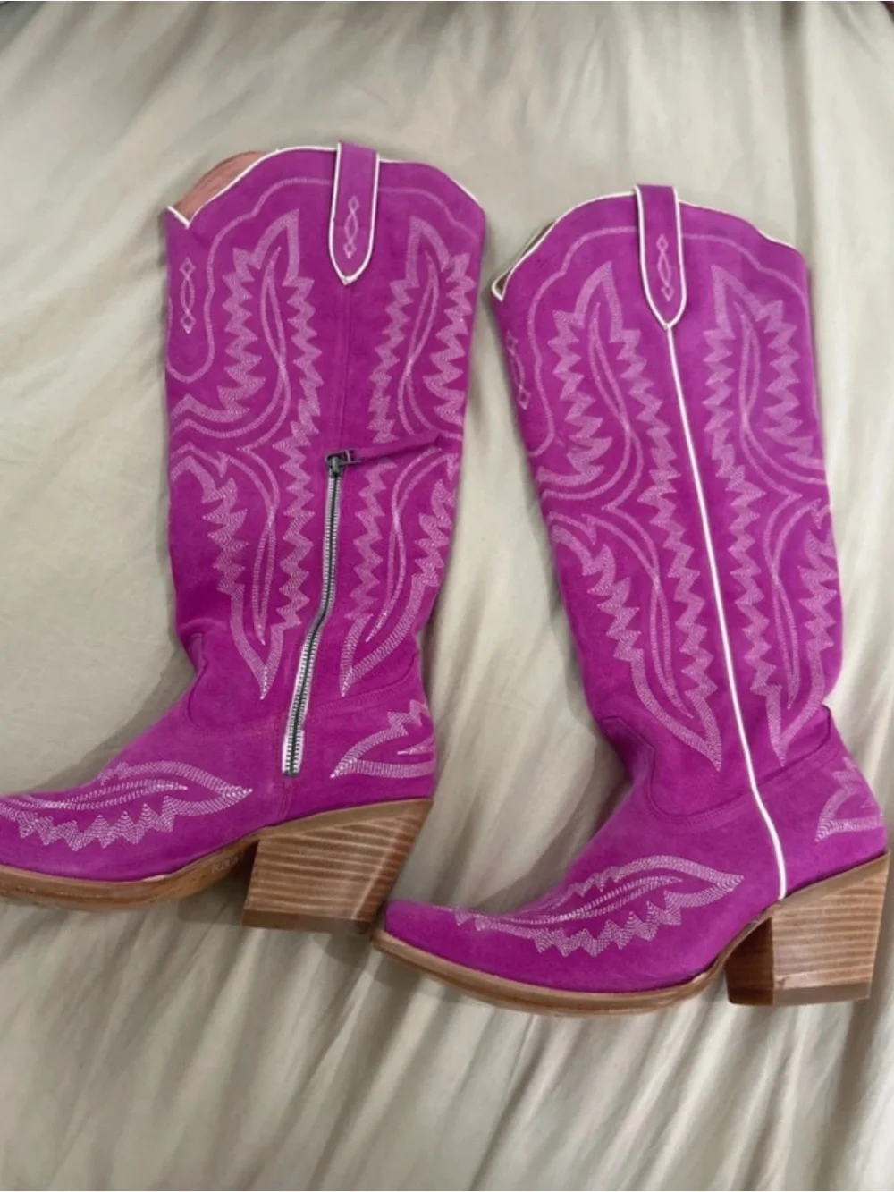 Discontinued Ariat Fuchsia Suede Over-the-Knee Western Boots